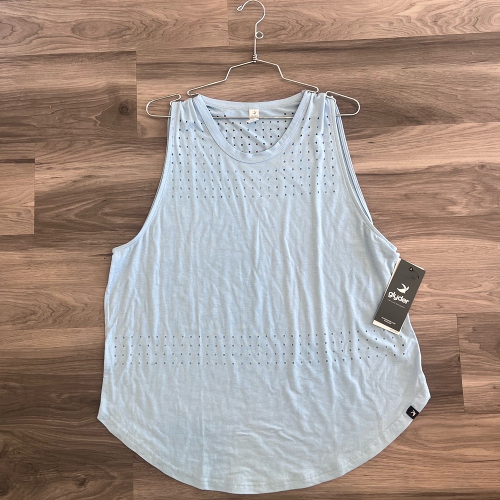 NWT Glyder Light Blue Women's Muscle Tee